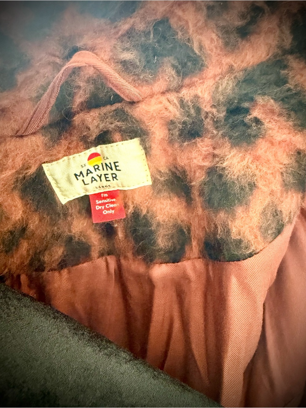 Marine Layer Leopard Funnel Neck Cocoon Coat - Picture 12 of 16
